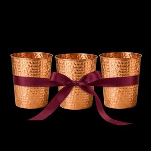 3 Hammered Copper Cups