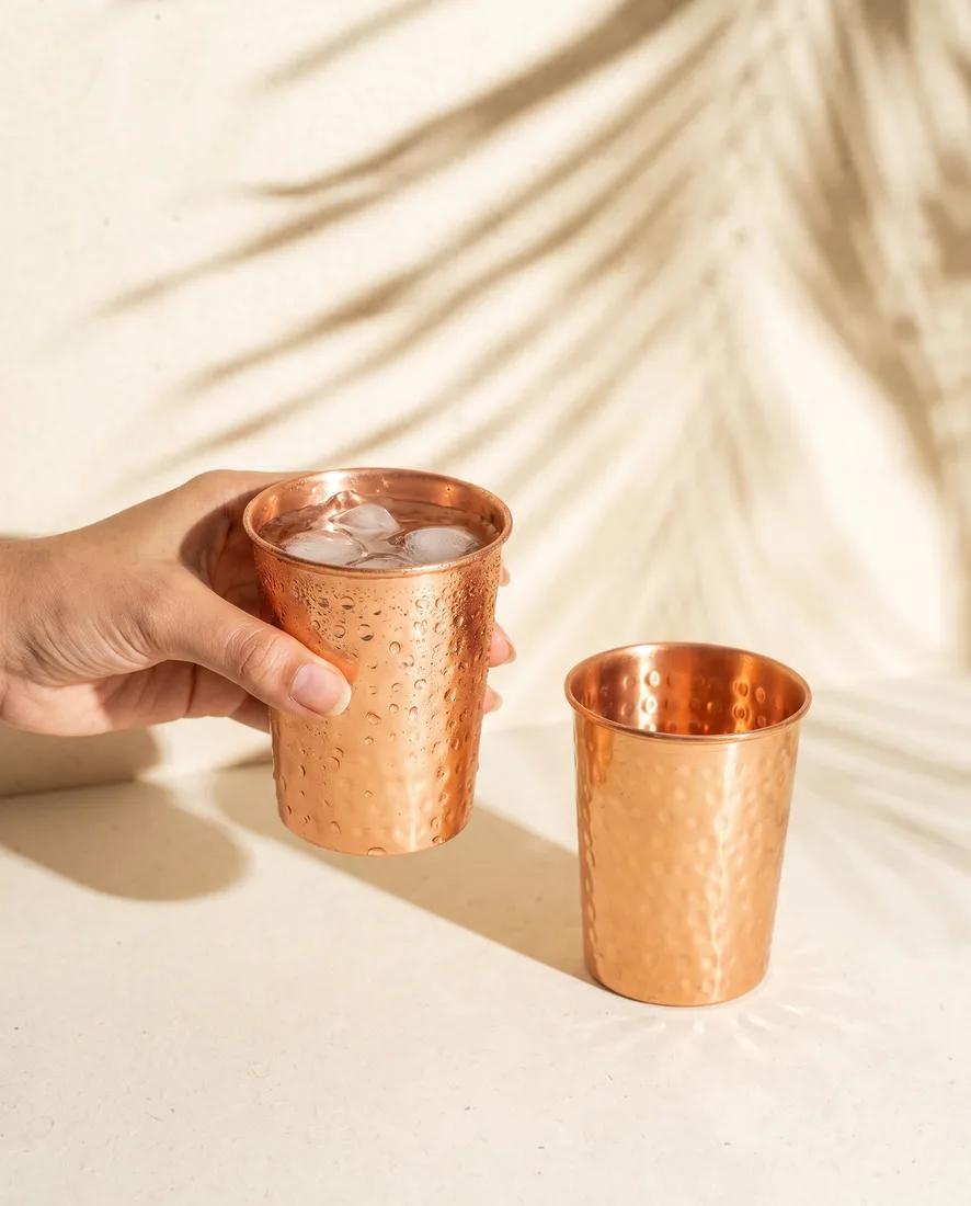 Hammered Copper Cups — Set of 2 - photo 2