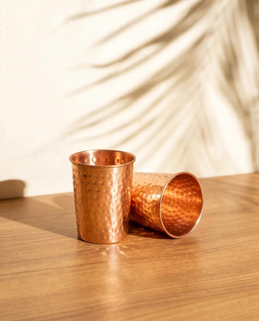 Hammered Copper Cups — Set of 2 - photo 3