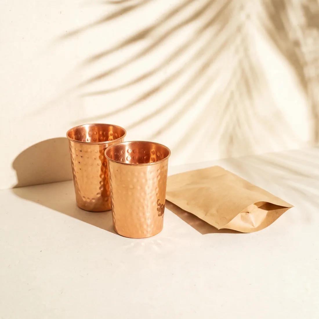 Hammered Copper Cups — Set of 2 - photo 4