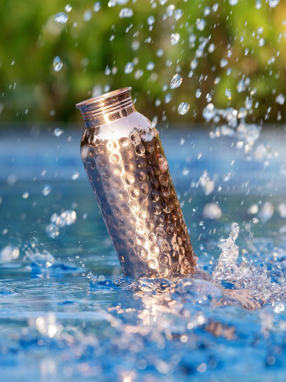 Coppora Hand-Hammered Pure Copper Water Bottle - photo 4