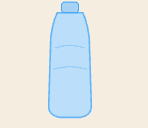 A single-use plastic water bottle.