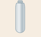 A stainless steel water bottle.